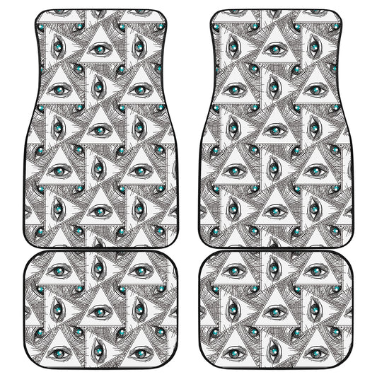 Illuminati Pattern Print Front and Back Car Floor Mats