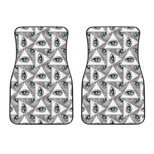 Illuminati Pattern Print Front Car Floor Mats