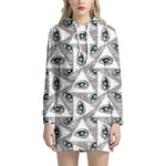 Illuminati Pattern Print Hoodie Dress
