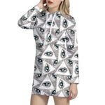 Illuminati Pattern Print Hoodie Dress