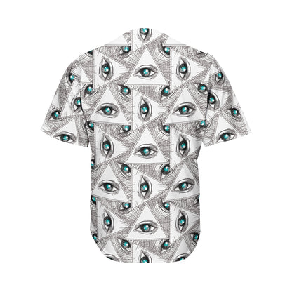 Illuminati Pattern Print Men's Baseball Jersey