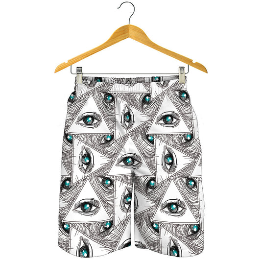 Illuminati Pattern Print Men's Shorts