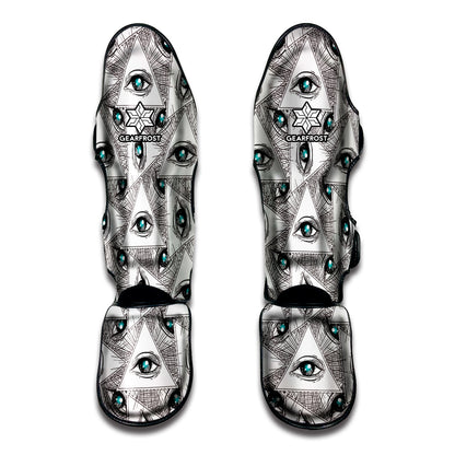Illuminati Pattern Print Muay Thai Shin Guard