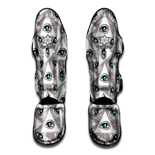 Illuminati Pattern Print Muay Thai Shin Guard