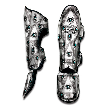 Illuminati Pattern Print Muay Thai Shin Guard