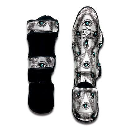 Illuminati Pattern Print Muay Thai Shin Guard