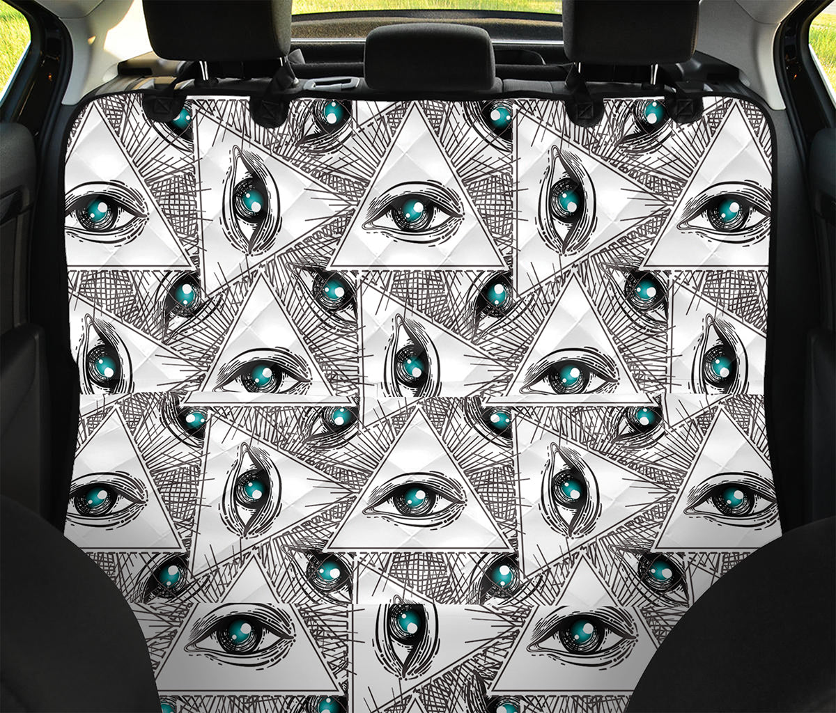 Illuminati Pattern Print Pet Car Back Seat Cover