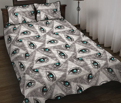 Illuminati Pattern Print Quilt Bed Set