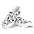 Illuminati Pattern Print White Slip On Sneakers
