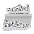 Illuminati Pattern Print White Running Shoes