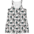 Illuminati Pattern Print Women's Racerback Tank Top