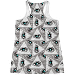 Illuminati Pattern Print Women's Racerback Tank Top