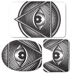 Illuminati Symbol Print 3 Piece Bath Mat Set