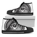 Illuminati Symbol Print Black High Top Sneakers