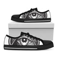Illuminati Symbol Print Black Low Top Sneakers