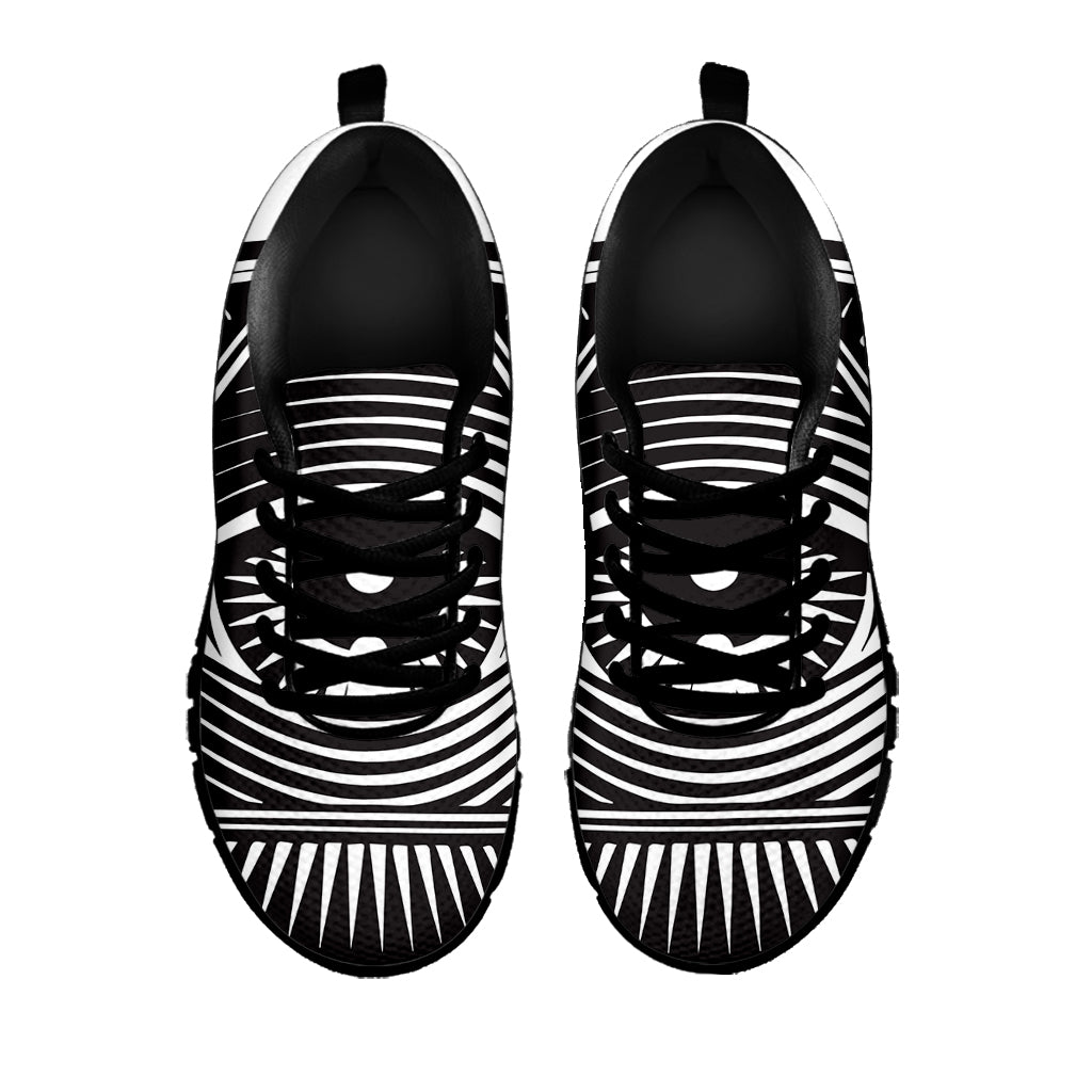 Illuminati Symbol Print Black Sneakers