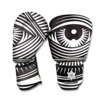 Illuminati Symbol Print Boxing Gloves