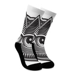 Illuminati Symbol Print Crew Socks