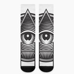 Illuminati Symbol Print Crew Socks