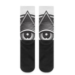 Illuminati Symbol Print Crew Socks