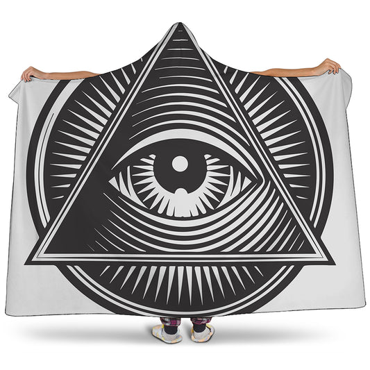 Illuminati Symbol Print Hooded Blanket