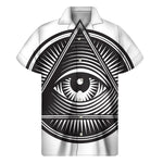 Illuminati Symbol Print Men's Short Sleeve Shirt