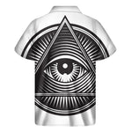 Illuminati Symbol Print Men's Short Sleeve Shirt
