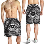 Illuminati Symbol Print Men's Shorts