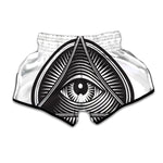 Illuminati Symbol Print Muay Thai Boxing Shorts