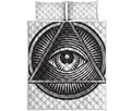 Illuminati Symbol Print Quilt Bed Set