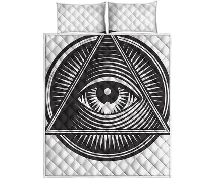 Illuminati Symbol Print Quilt Bed Set