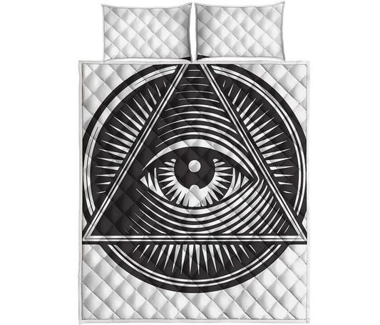 Illuminati Symbol Print Quilt Bed Set