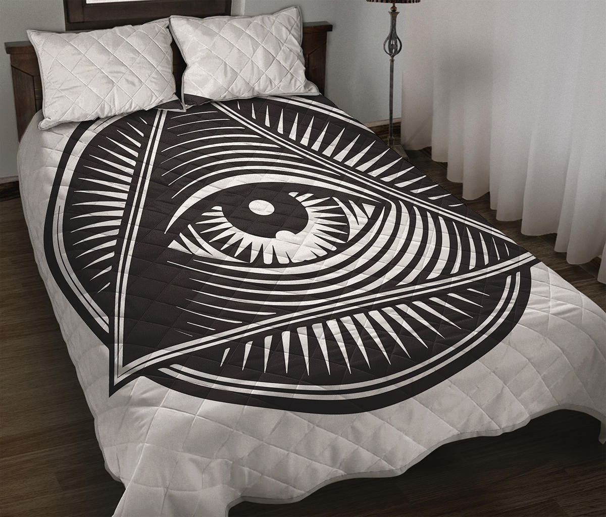 Illuminati Symbol Print Quilt Bed Set