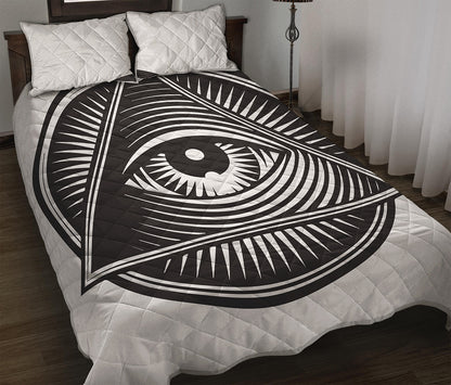 Illuminati Symbol Print Quilt Bed Set