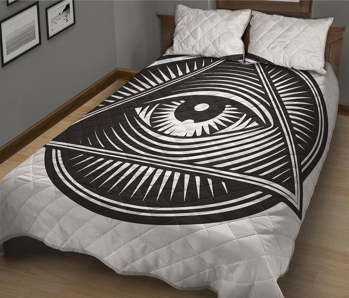 Illuminati Symbol Print Quilt Bed Set