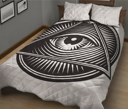 Illuminati Symbol Print Quilt Bed Set