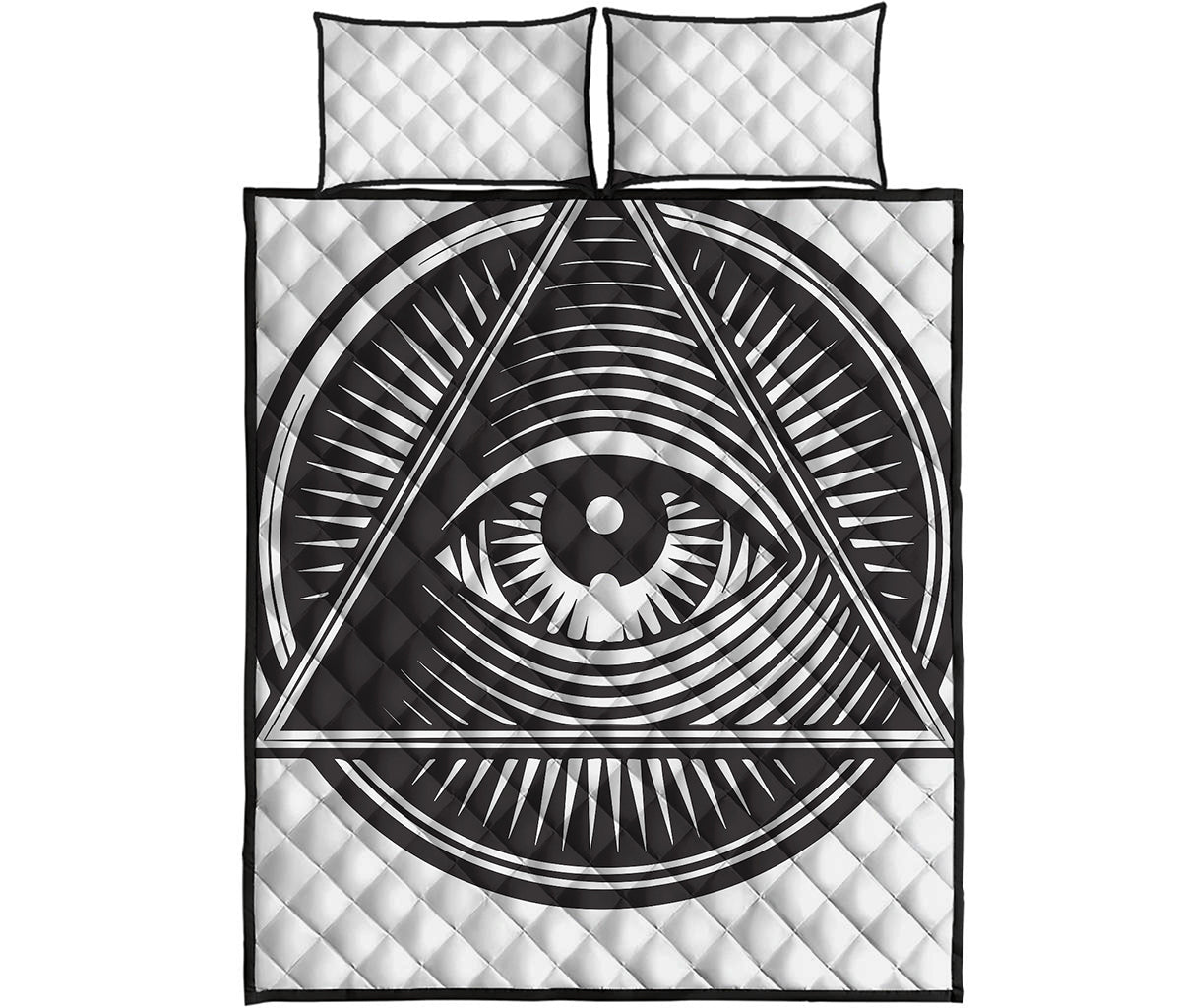 Illuminati Symbol Print Quilt Bed Set