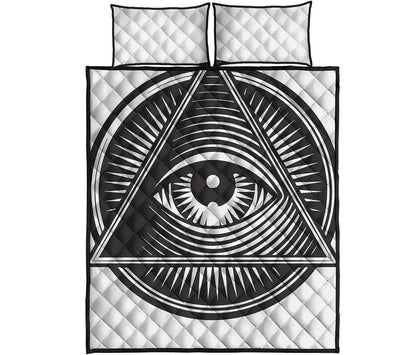 Illuminati Symbol Print Quilt Bed Set