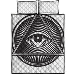 Illuminati Symbol Print Quilt Bed Set