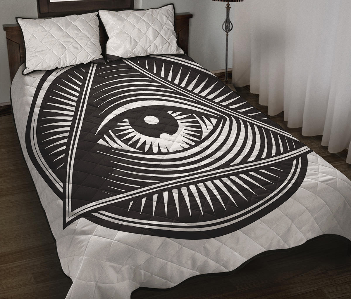 Illuminati Symbol Print Quilt Bed Set
