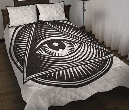 Illuminati Symbol Print Quilt Bed Set