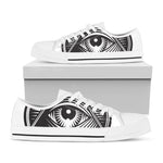 Illuminati Symbol Print White Low Top Shoes