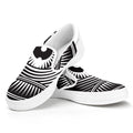 Illuminati Symbol Print White Slip On Sneakers