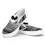 Illuminati Symbol Print White Slip On Shoes