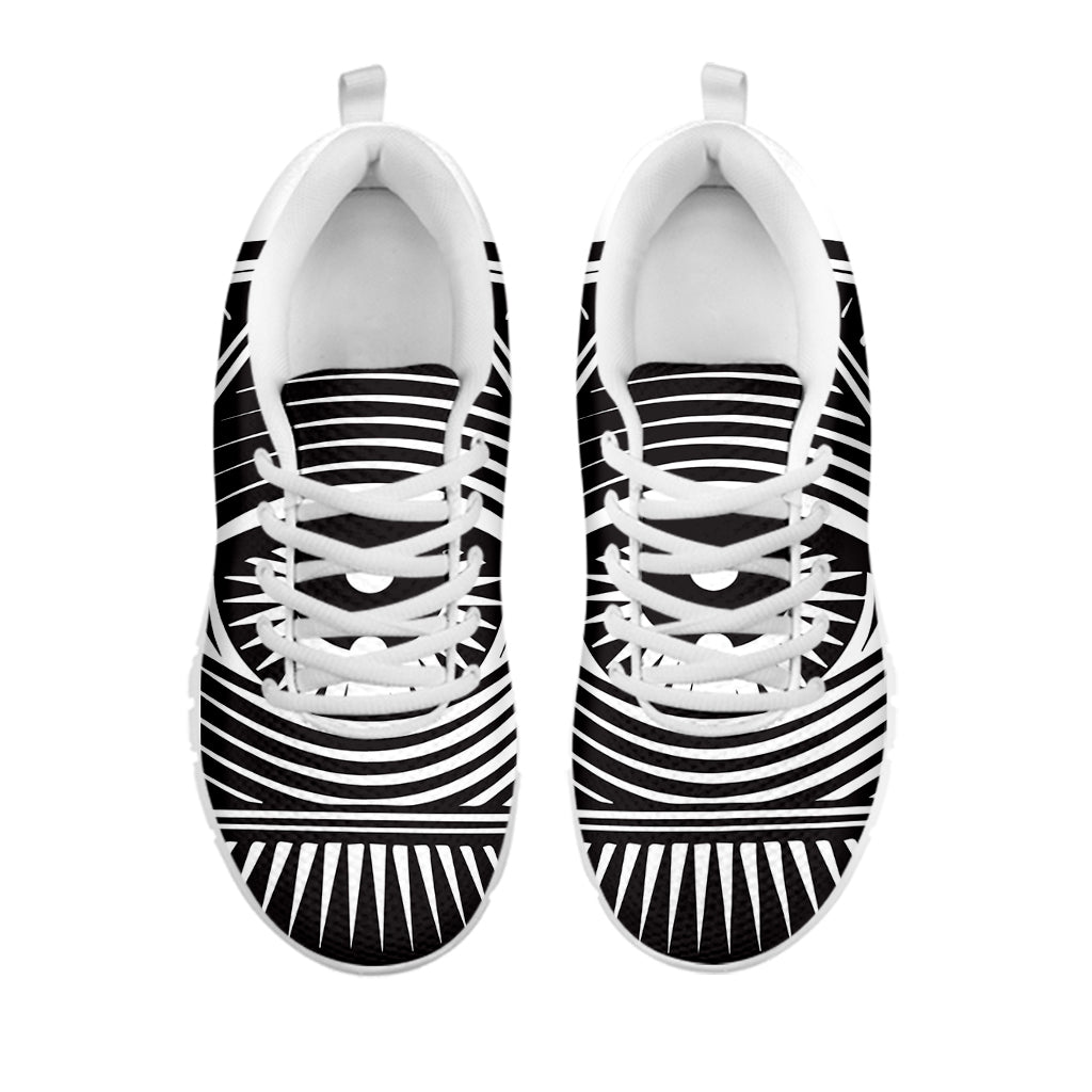 Illuminati Symbol Print White Sneakers