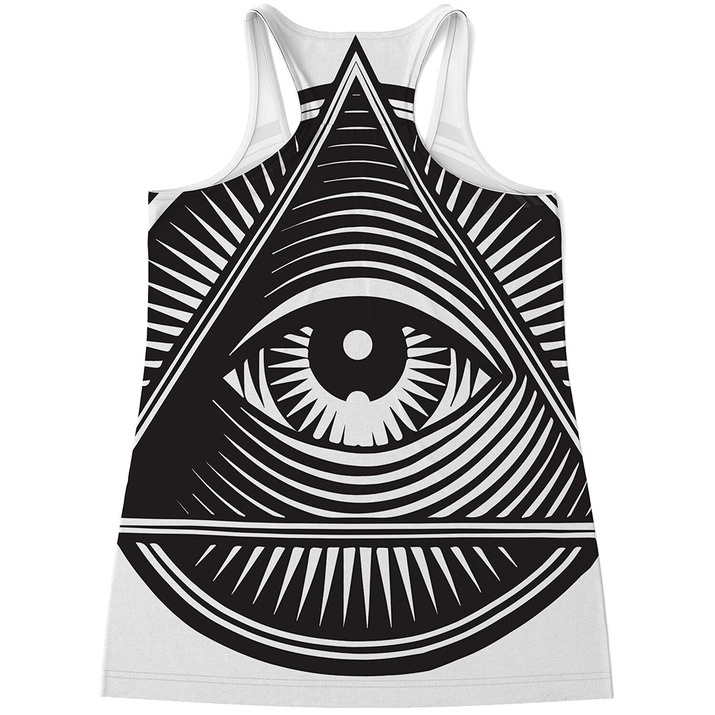 Illuminati Symbol Print Women's Racerback Tank Top