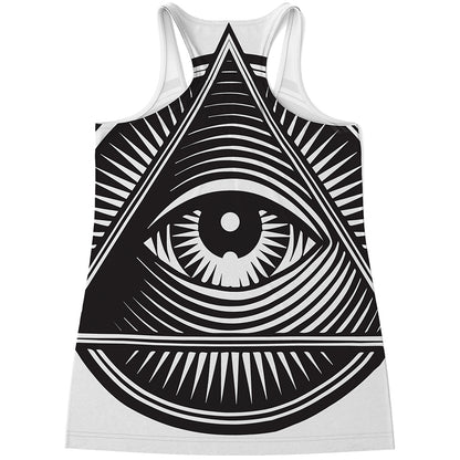Illuminati Symbol Print Women's Racerback Tank Top