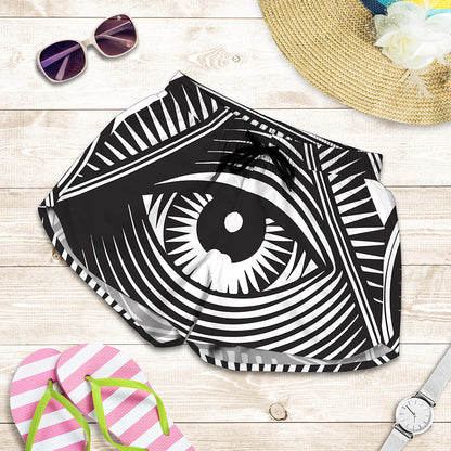 Illuminati Symbol Print Women's Shorts