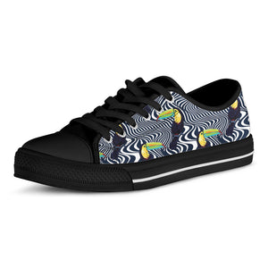 Illusion Toucan Print Black Low Top Shoes