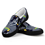 Illusion Toucan Print Black Slip On Shoes